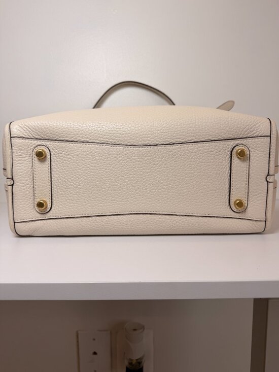 Coach Lori Shoulder Bag Cream Pebble Leather Gold Hardware Satchel Hobo Purse main image 0